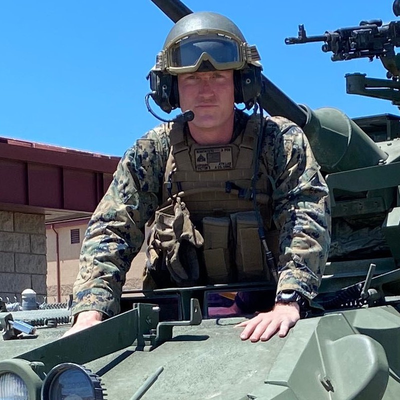Victor Krvaric serving as an LAV-25A2 gunner
