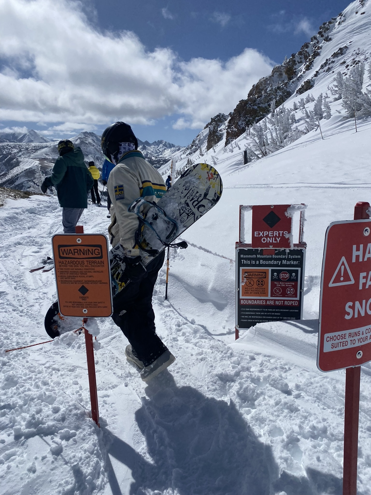 Victor Krvaric snowboarding at Mammoth Mountain, California
